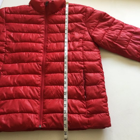 Mossimo Supply Co Women's Medium Red Puffer Jacket with Full Zip-Up Mock Neck - Picture 10 of 13